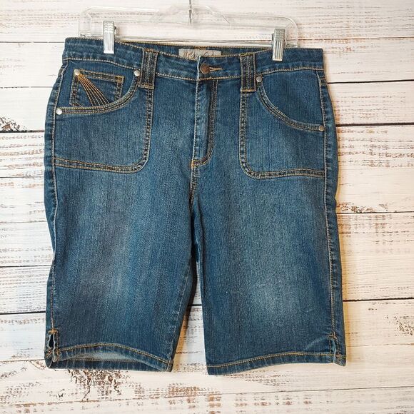 Womans Urban Star sz 10 Tall High Rise Jean Shorts 5 Pocket - Picture 2 of 13